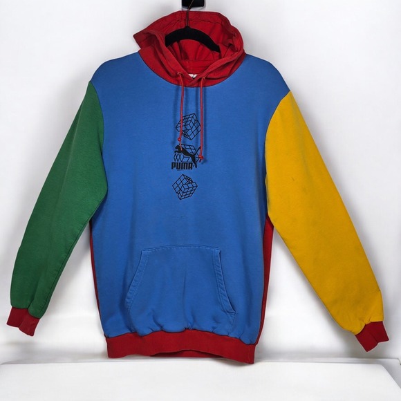 Puma X RubIks Cube Pullover Hoodie Special Edition Men's Small Color Block - Picture 1 of 13